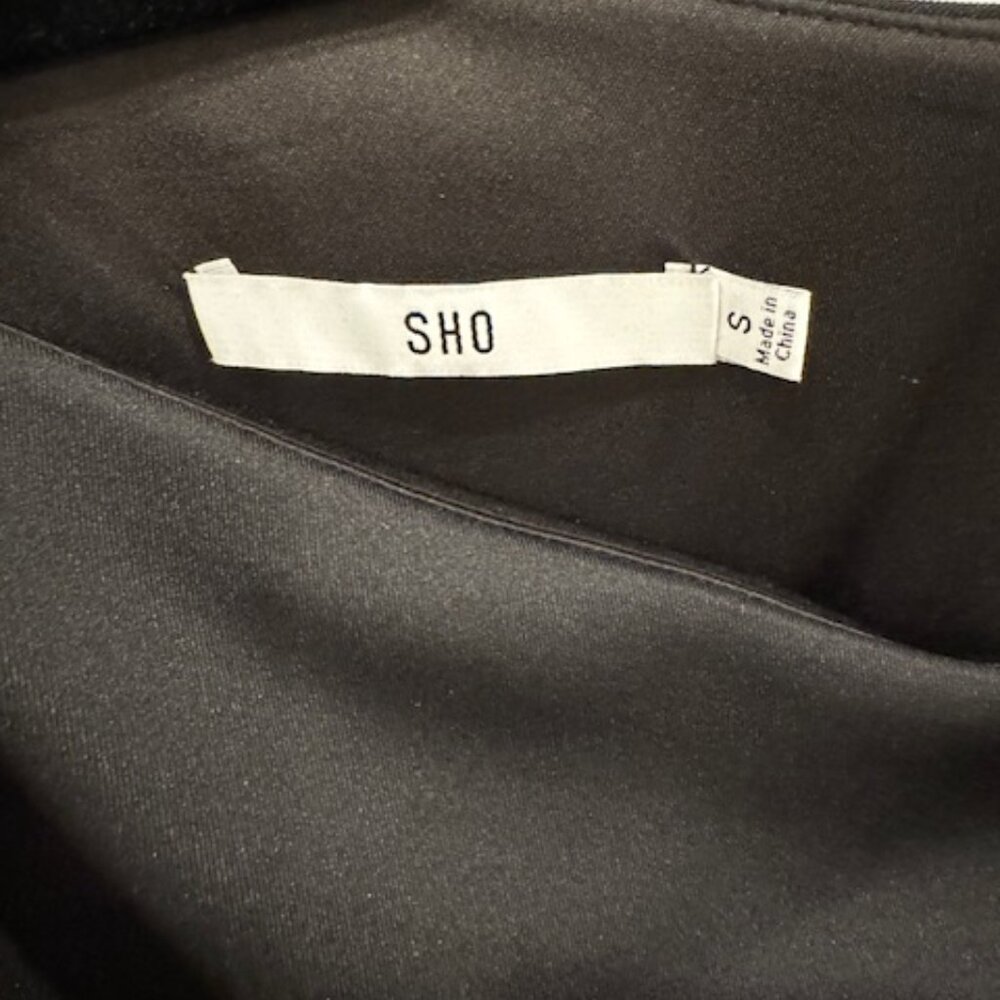 SHO by Tadashi Shoji, Sequin One-Shoulder Black Scuba Dress, Size S, NWT - Picture 4 of 8